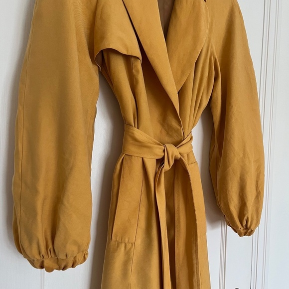 John Lewis Long Trench Coat in Yellow | SIze Medium - Picture 6 of 11